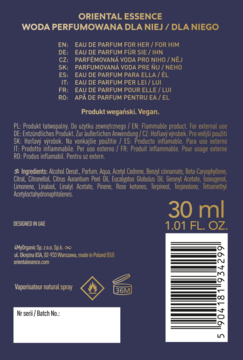 ORIENTAL ESSENCE Iconic Oud ,woda perfumowana unisex,tył