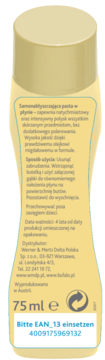 Tył beżowej butelki płynnej pasty do butów Bufalo 75ml, z polskim opisem i niemieckim EAN.