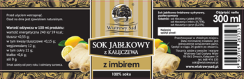 WIATROWY SAD ,sok jabłkowy z imbirem,tył
