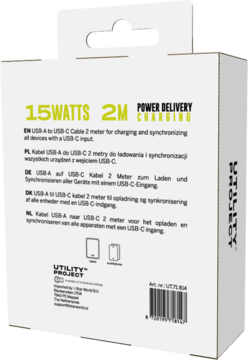 UTILITY PROJECT ,kabel USB-A do USB-C, długość 2m,tył
