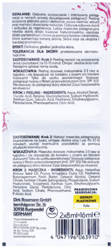 ISANA ,maseczka do twarzy, dwuetapowa, peeling i maseczka pielęgnacyjna,tył