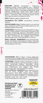 Tył opakowania Isana dwuetapowej maseczki do twarzy 2x8ml. Widoczne składniki, instrukcje i kod kreskowy.