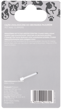 ELOY ,cążki zoologiczne do obcinania pazurów, Małe,tył