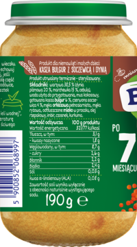 BOBOVITA Kaszotto! ,kasza bulgur z soczewicą i dynią, po 7. m-cu,tył