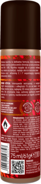 Tył opakowania Venus Golden Sun ochronny spray SPF 25, brązowo-czerwona butelka z tekstem i kodem QR.