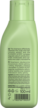 Tył zielonego szamponu Neboa Detox & Hydration 100 ml z etykietą, składem i kodem kreskowym.