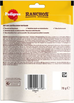 PEDIGREE Ranchos  Superfoods,karma uzupełniająca dla dorosłych psów, Indyk z żurawiną i ryżem,tył