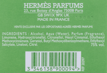 HERMES Un Jardin Sur Le Nil  ,woda toaletowa unisex,tył