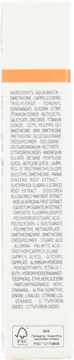 Bok opakowania kremu BB Erborian SPF 20, z listą składników. Białe tło, pomarańczowy pasek u góry, logo FSC.
