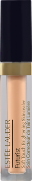 Estée Lauder Futurist Skincealer, beżowy korektor w tubce, granatowa nakrętka, złoty pasek, widok z przodu.