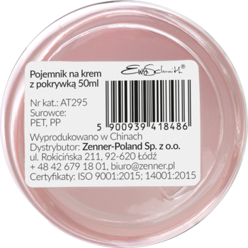EWA SCHMITT ,Słoiczek plastikowy, podróżny, 50ml, różne kolory,tył