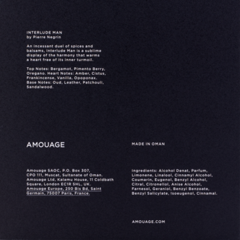 AMOUAGE Interlude ,woda perfumowana dla mężczyzn,tył
