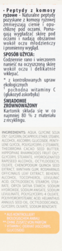 Tył opakowania Alterra krem pod oczy. Białe tło, czarny tekst, lista składników, użycie, detale witaminy C.