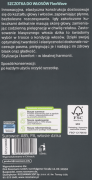 FOR YOUR BEAUTY Style & Care FlexWave,szczotka do włosów z igiełkami z włosia dzika,tył