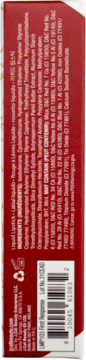 Tył czerwonego opakowania J.Cat Beauty Lip Lock Mask Proof Liquid Lipstick First Response, składniki, kod kreskowy.