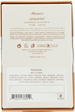 RASASI Qasamat Rasana,woda perfumowana  unisex,tył