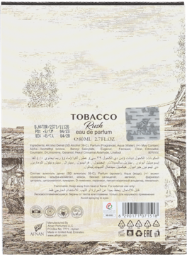 AFNAN Tobacco Rush,woda perfumowana unisex,tył