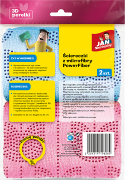 JAN NIEZBĘDNY ,ściereczki z mikrofibry, PowerFiber,tył
