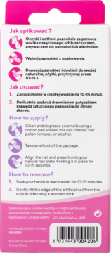 KILLYS Salon Results ,sztuczne paznokcie, samoprzylepne, Black Glitter,tył