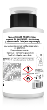 DELIA COSMETICS ,zmywacz do paznokci, acetonowy, wzmacniająco-regenerujący,tył