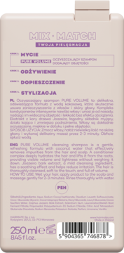 HAIRMATE Pure Volume ,szampon do włosów, oczyszający,tył