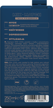 HAIRMATE Stay Cool ,szampon do włosów, zapobiegający siwieniu, chroniący kolor,tył
