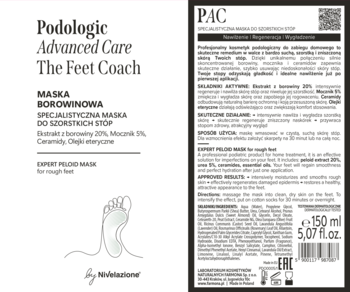 PODOLOGIC BY NIVELAZIONE Advanced Care ,maska do stóp, borowinowa,tył