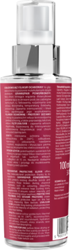 Tył ciemnoczerwonej butelki Biovax Colormination Bond-Therapy ochronny eliksir 100ml, z białym tekstem i kodem.