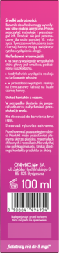 Tył różowego opakowania tonera OnlyBio Dragon Fruit 100ml z białymi ostrzeżeniami i informacjami o firmie.