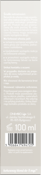 Tył tonera OnlyBio Coconut Cream Hair in Balance, 100 ml, z etykietą "kokosowy blond do 8 myć" i kodem kreskowym.
