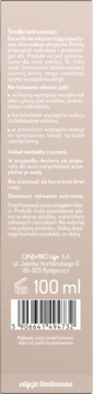 Tył opakowania tonera Hair in Balance OnlyBio Marshmallow Blonde 100ml. Instrukcje, kod kreskowy, edycja limitowana.