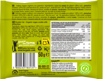 KOOKIE CAT ,ciastko pistacjowe, bezglutenowe,tył