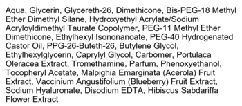 Skład kremu It's Skin Hyaluronic Acid, szczegółowa lista składników aktywnych, czarny tekst na białym tle.