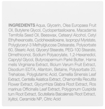 TIRTIR Ceramic Cream, tył opakowania z szczegółową listą składników: Aqua, Glycerin, Ceramide NP, Centella Asiatica.