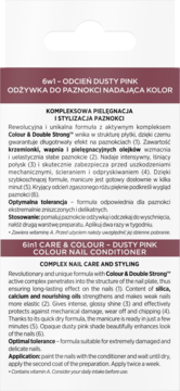 Eveline 6w1 Dusty Pink odżywka, butelka z ciemnoróżową etykietą i białym tekstem, widok z przodu.