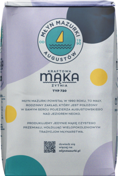 MŁYN MAZURKI ,mąka żytnia, kraftowa, typ 720,tył