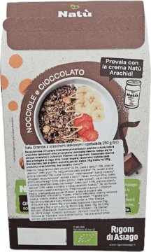 NATU ,granola z Orzechami Laskowymi i Czekoladą,tył