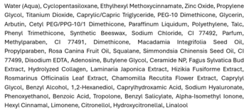 Zbliżenie na listę składników Missha Perfect Cover BB Cream SPF 42/PA+++, drobny, szczegółowy tekst.