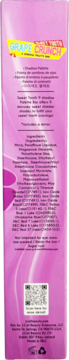 Tył fioletowo-różowej palety cieni J.Cat Sweet Tooth Grape Crunch. Widoczne składniki, kod QR i dane producenta.