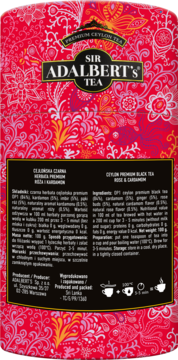 ADALBERT'S TEA ,herbata czarna, liściasta, Rose&Cardamon,tył