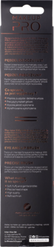Tył ciemnoszarego opakowania pędzla do oczu i ust MAKEUP PRO z miedzianymi napisami i szczegółowym opisem produktu.