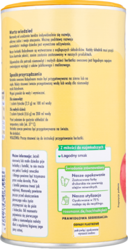 BABYDREAM ,herbatka rozpuszczalna, Jabłko-Malina z izomaltulozą, po 4. m-cu życia,tył