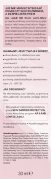 Tył opakowania AA LAAB BB Krem Lumi-Glow SPF 30 z opisem, składnikami i instrukcją użycia.