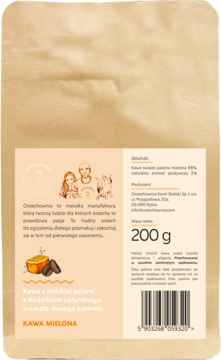 ORZECHOWNIA ,kawa mielona o smaku Słonego Karmelu, 100% Arabica,tył