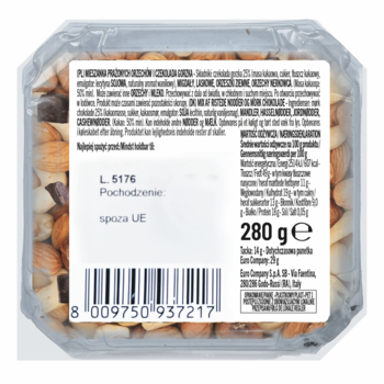 NUT'S AMORE ,mieszanka prażonych orzechów z gorzką czekoladą, Choco mix,tył