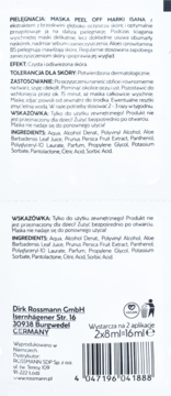 ISANA ,maseczka do twarzy, peel-off, oczyszczająca,tył
