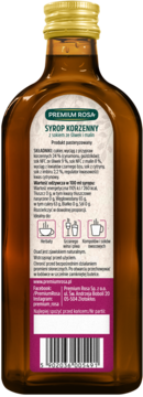 PREMIUM ROSA ,syrop korzenny ze śliwką i maliną,tył