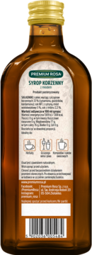 PREMIUM ROSA ,syrop korzenny z miodem,tył