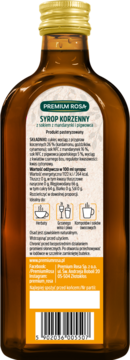 PREMIUM ROSA ,syrop korzenny z mandarynką i pigwowcem,tył