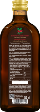 PREMIUM ROSA ,syrop z owoców róży, z inuliną i miodem,tył